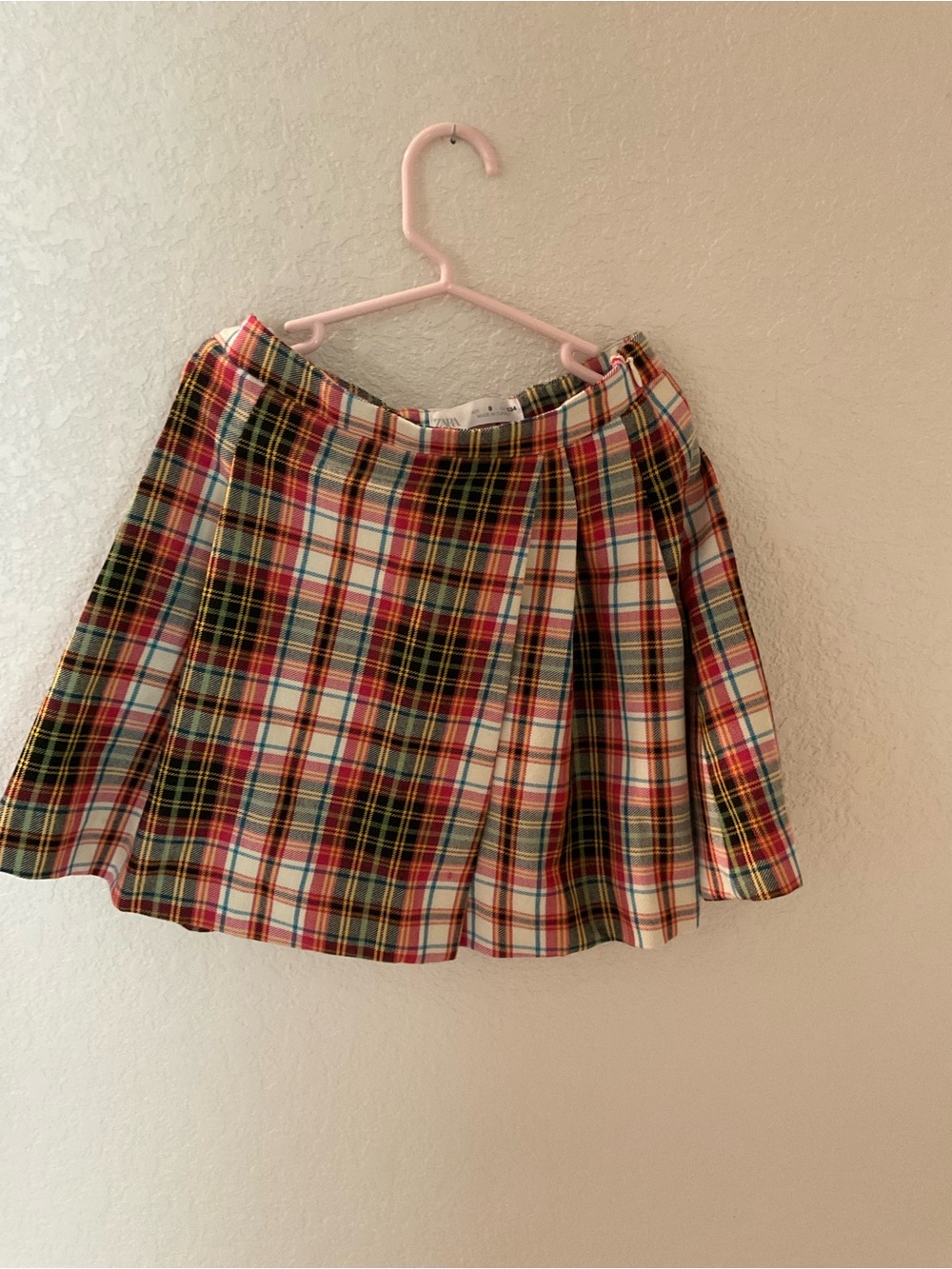 Zara Plaid Pleated Mini Skirt - Red, Green, Yellow, Blue, Cream